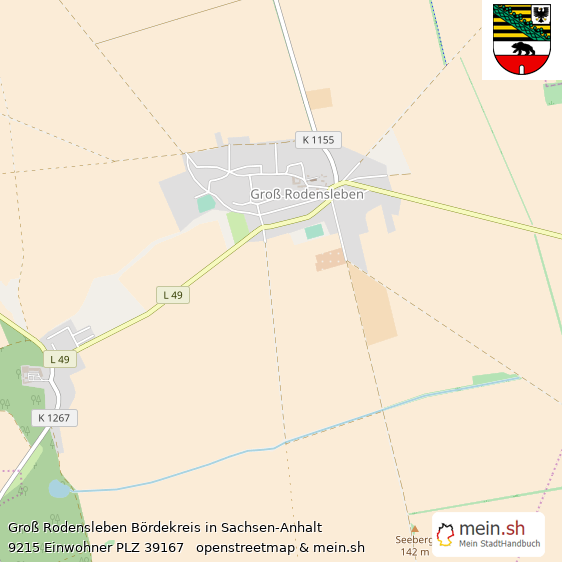 Groß Rodensleben Bördekreis Lageplan © Openstreetmap Contributors Groß Rodensleben Lageplan